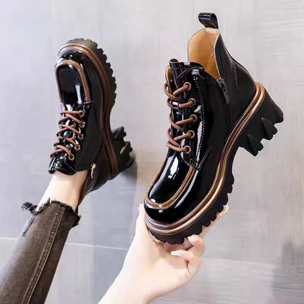 Sarah Express Women's Retro Lace-Up Ankle Boots