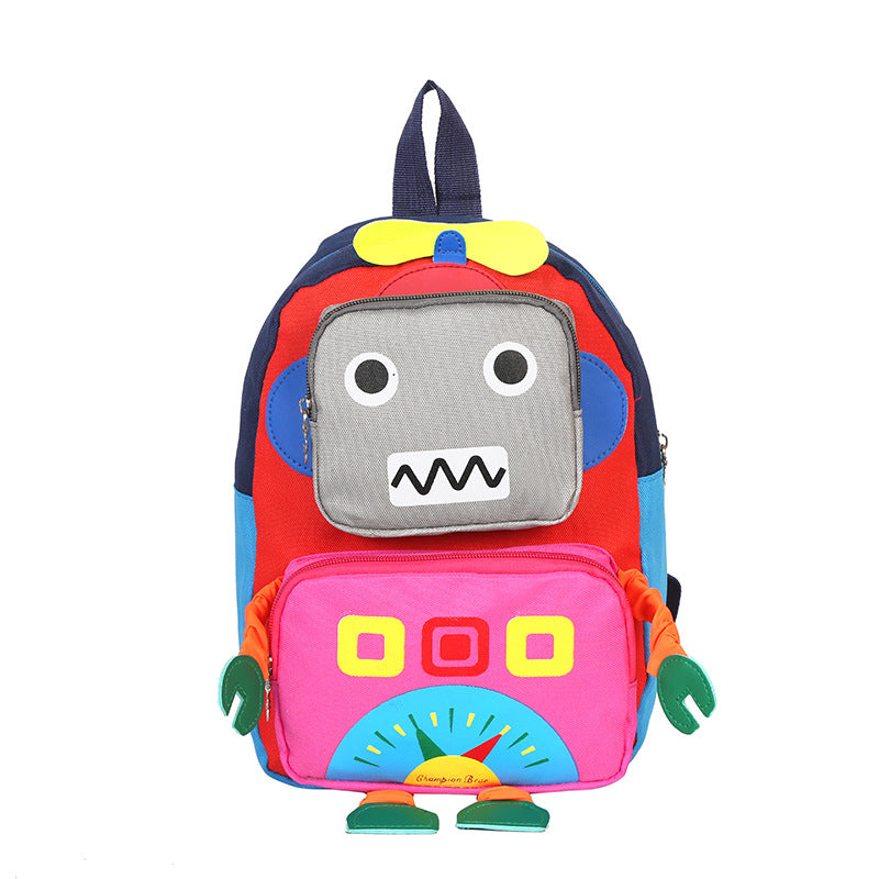 Sarah Express Playful Robot Design Kids School Backpack Pink