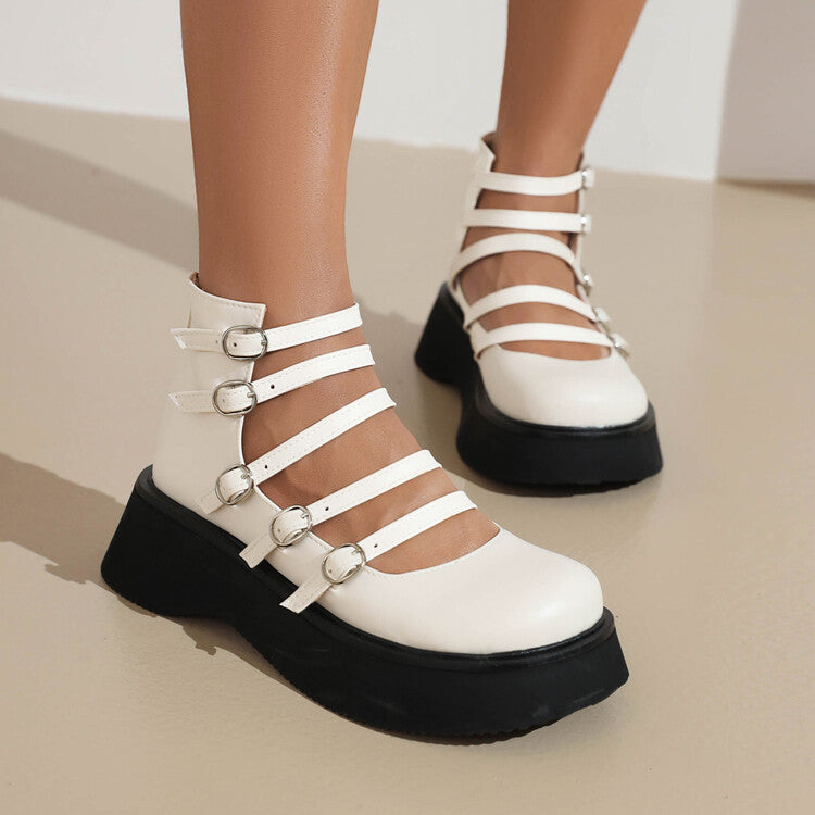 Sarah Express Women's Punk Platform Ankle Boots