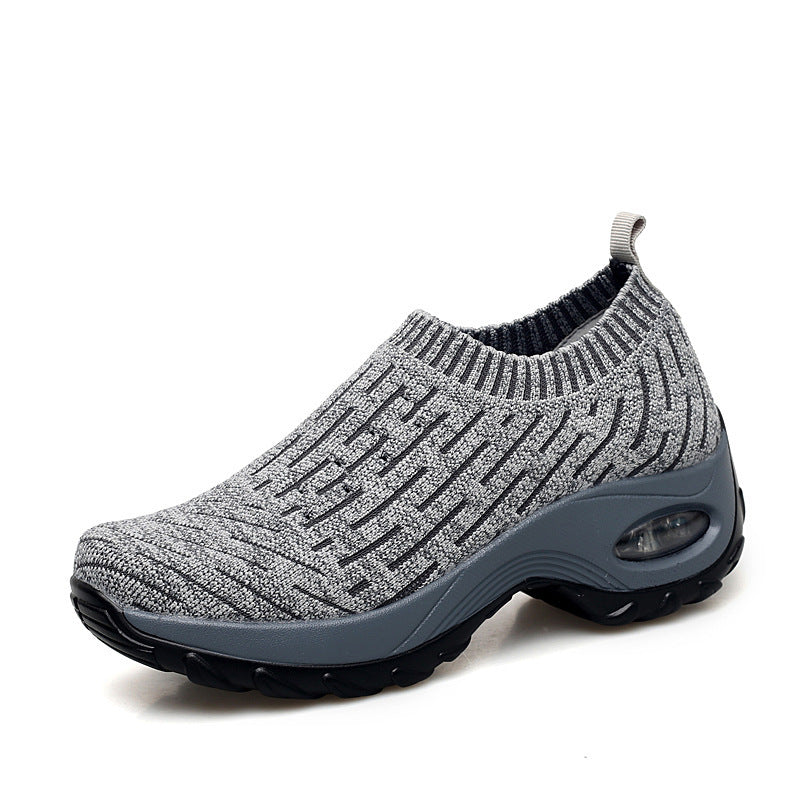 Sarah Express Air Cushion Slip-On Walking Sneakers gray