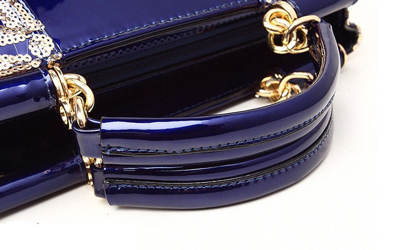Sarah Express Floral Sequin Structured Shoulder Handbag