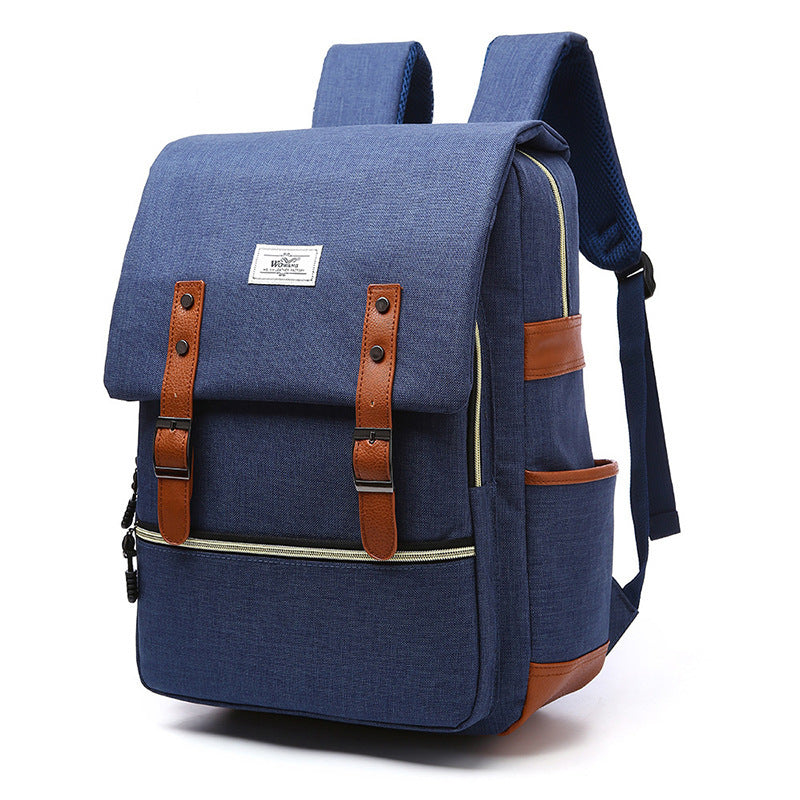 Sarah Express Vintage Canvas Laptop Backpack USB Charging
