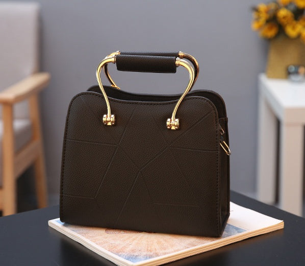 Sarah Express Structured Metal Handle Small Square Handbag