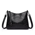 Sarah Express Embossed PU Leather Crossbody Messenger Bag Black