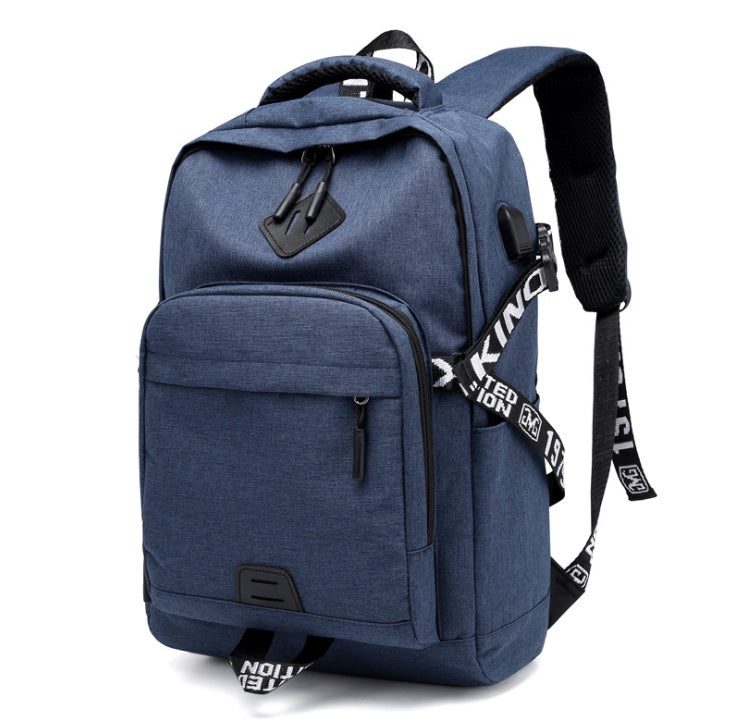 Sarah Express USB Charging Laptop Backpack Blue