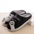 Sarah Express Cute Cat Suede Indoor Slippers Black