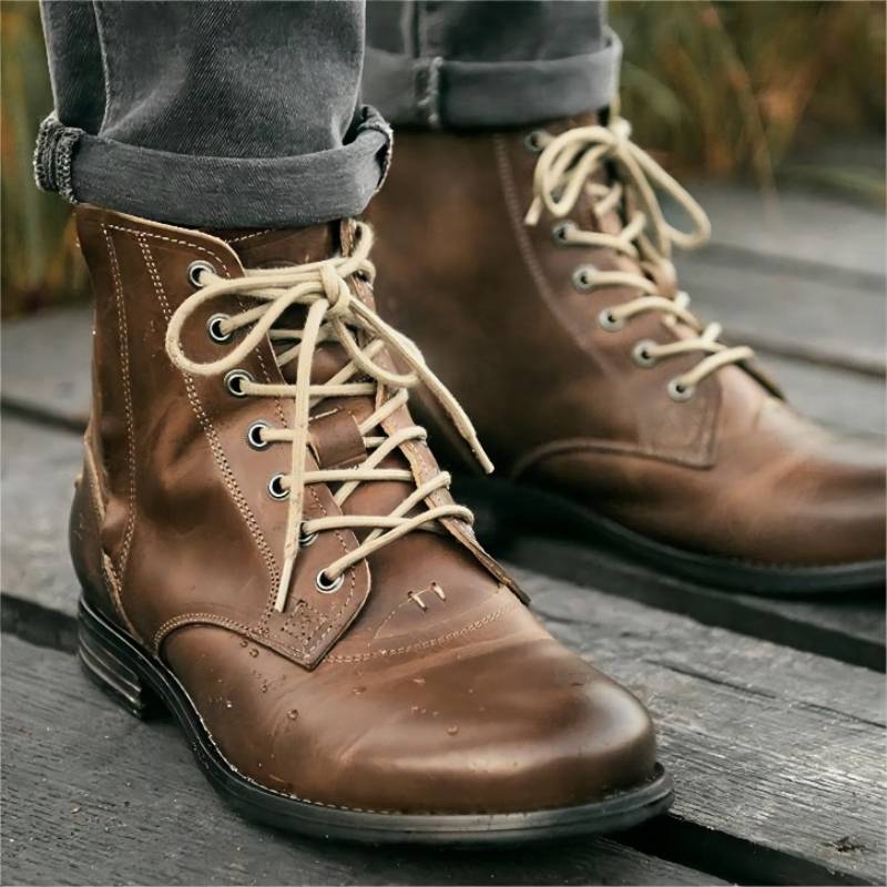 Sarah Express Men's Retro Lace-Up Knight Boots