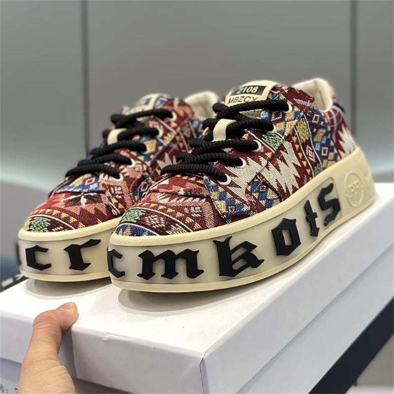 Sarah Express Patterned Cloth Low Top Casual Flats