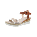 Sarah Express Houndstooth Print Buckle Platform Sandals White