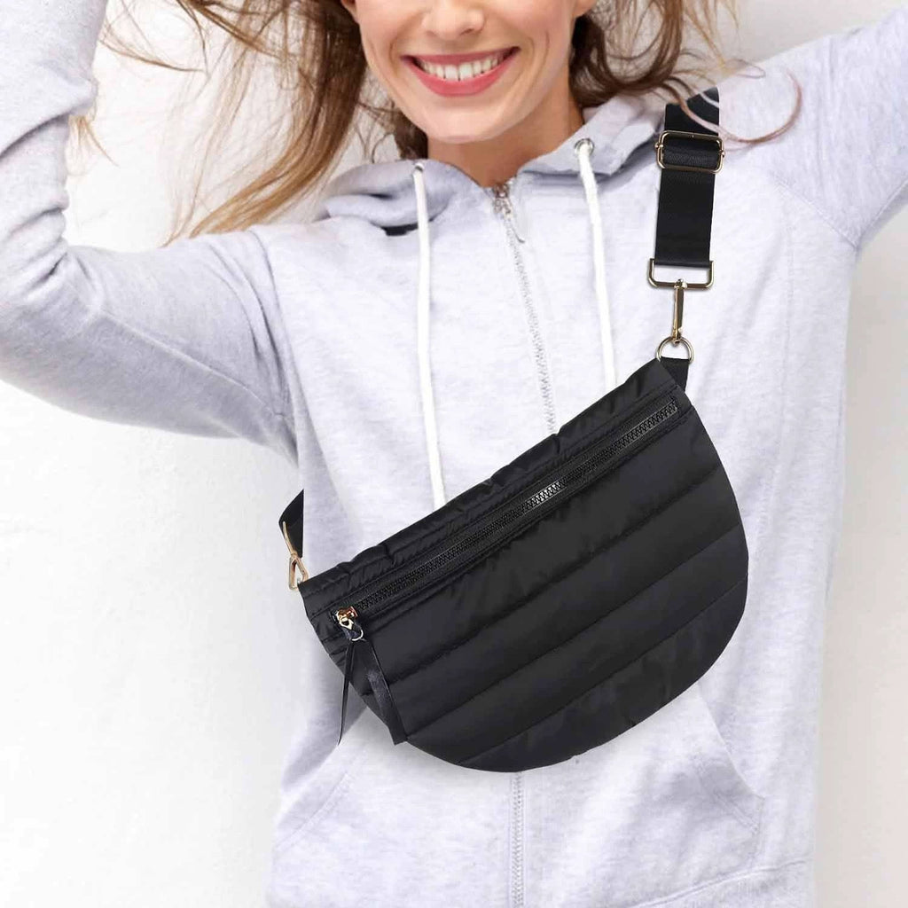 Sarah Express Quilted Dumpling Crossbody Bag Adjustable Strap