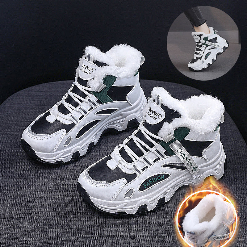 Sarah Express Women's Plush Lace-Up High-Top Sneakers