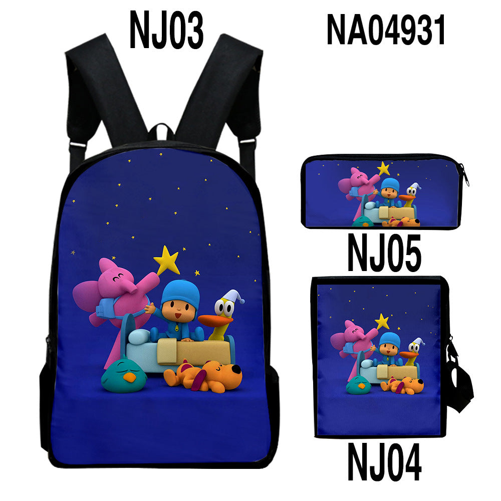 Sarah Express Character Print Street Trend Backpack Set Style1 OneSize