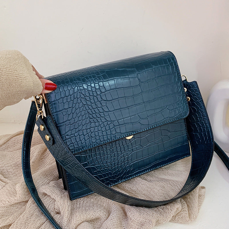 Sarah Express Stone Pattern Structured Shoulder Bag Blue