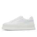 Sarah Express Platform Lace-Up Sneakers with Thick Sole White