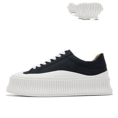 Sarah Express Thick Bottom Inside Increase Small White Shoe Female INS Tide WhiteBlack