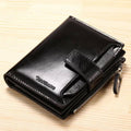Sarah Express Leather Vertical Bi-Fold Wallet Black