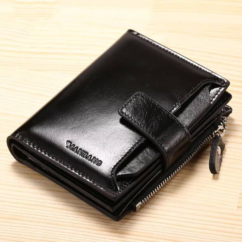 Sarah Express Leather Vertical Bi-Fold Wallet Black
