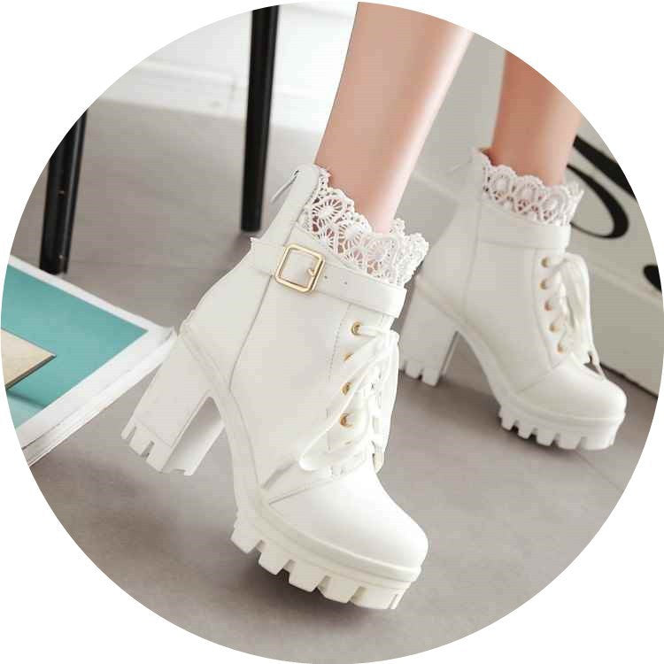 Sarah Express Lace-Up Platform High Heel Boots