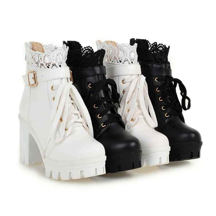 Sarah Express Lace-Up Platform High Heel Boots