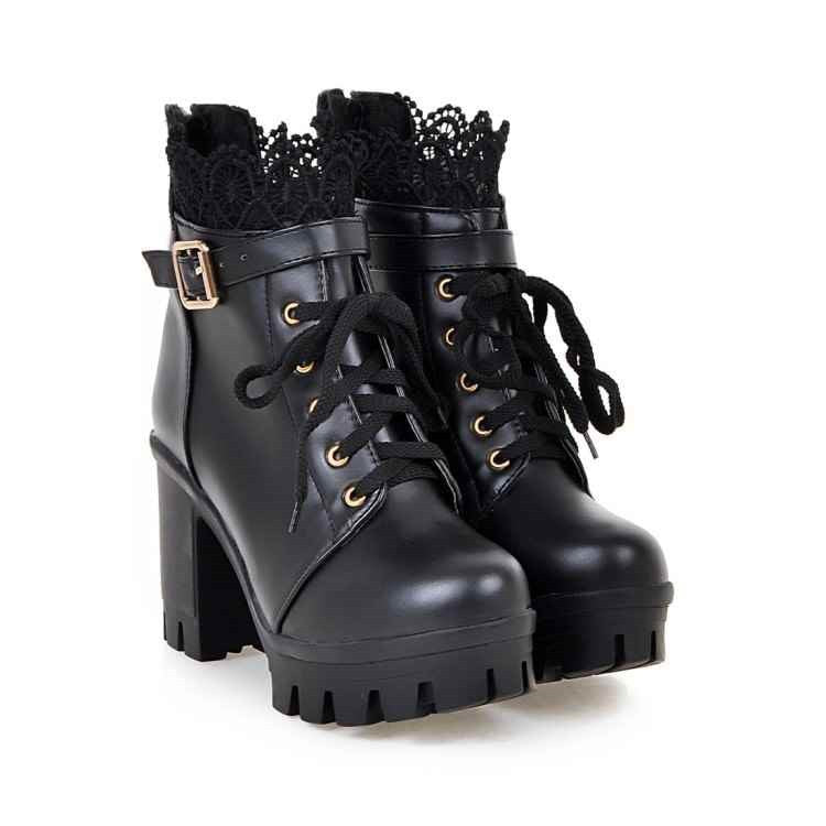 Sarah Express Lace-Up Platform High Heel Boots