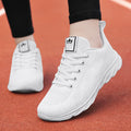 Sarah Express Women's High-Top Lace-Up Mesh Sneakers White