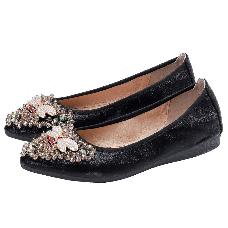Sarah Express Women's Rhinestone Embellished Slip-On Flats