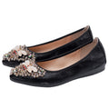 Sarah Express Women's Rhinestone Embellished Slip-On Flats Black