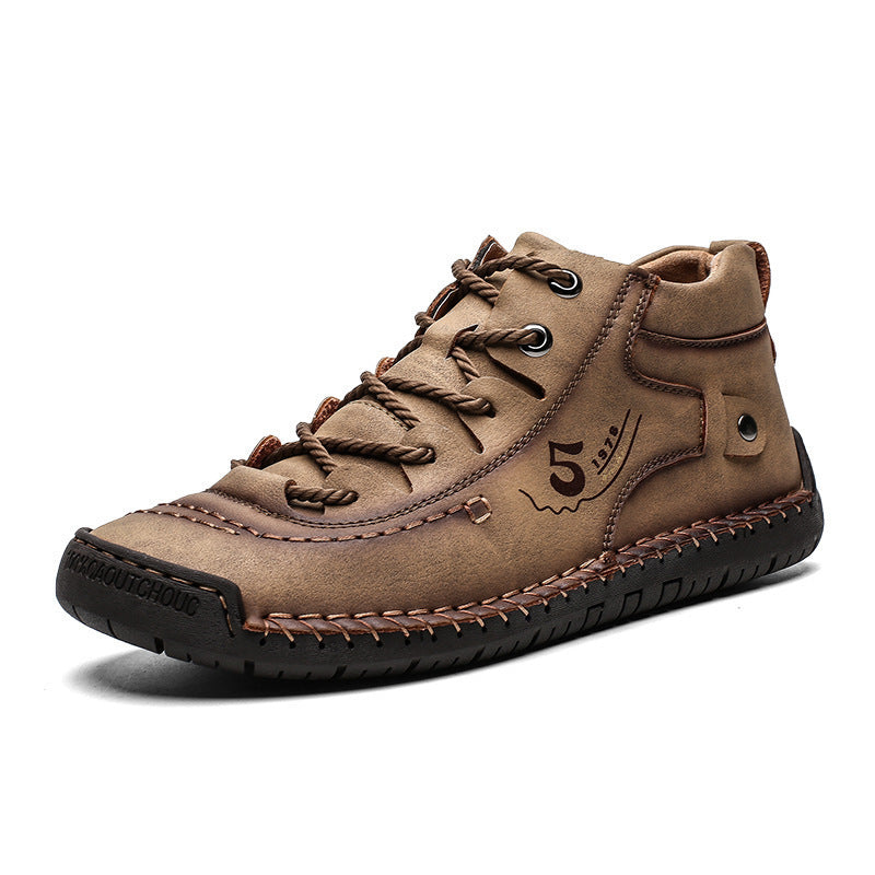 Sarah Express Casual Hand-Stitched Martin Boots Khaki