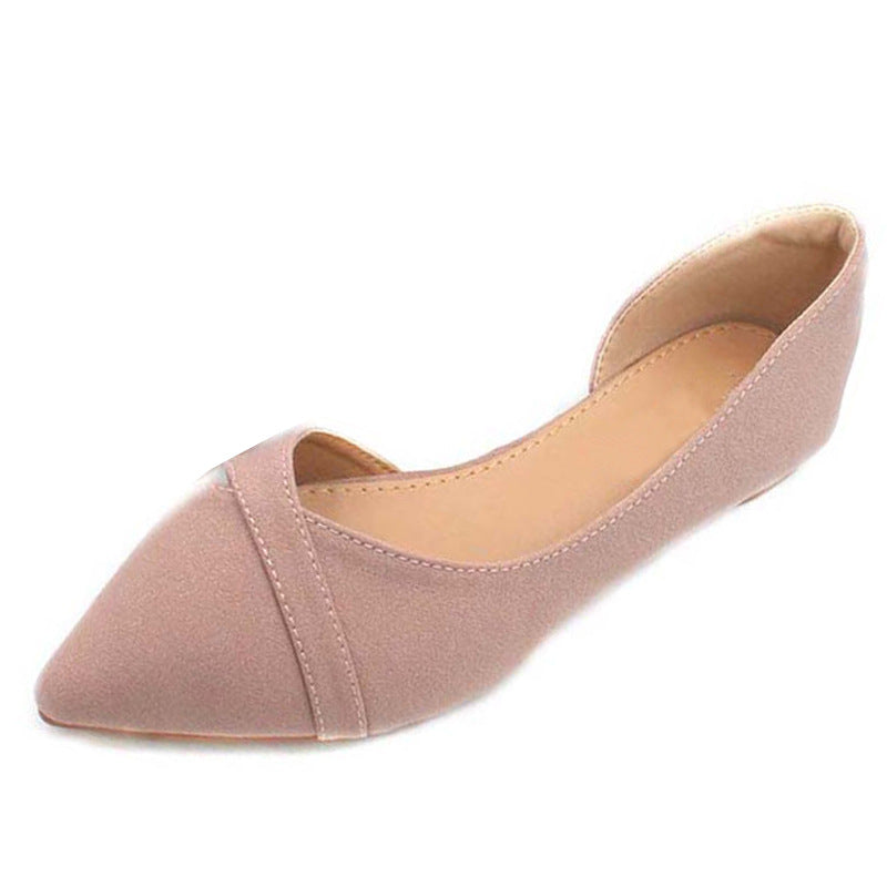 Sarah Express Pointed Toe Suede Flats Pink
