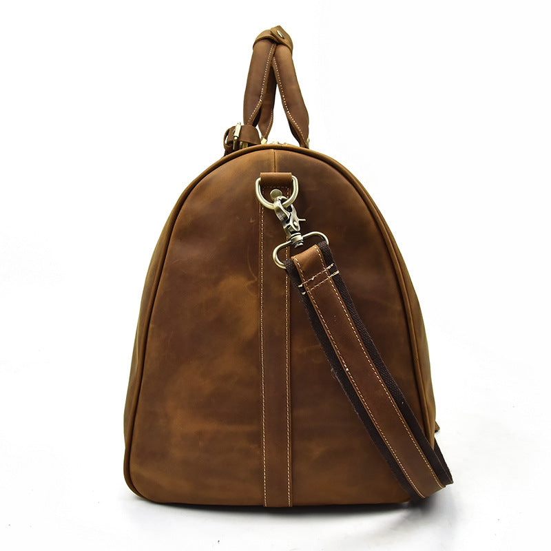 Sarah Express Cowhide Leather Messenger Duffel Travel Bag