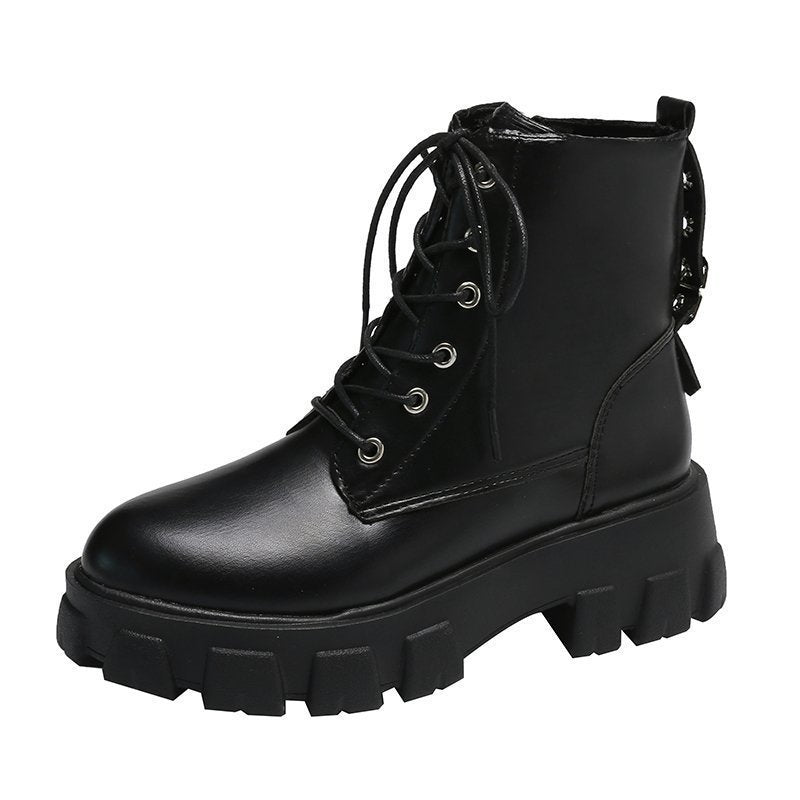 Sarah Express Women's Lace-Up Platform Combat Boots