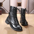 Sarah Express Women's Rivet Martin Lace-Up Boots black
