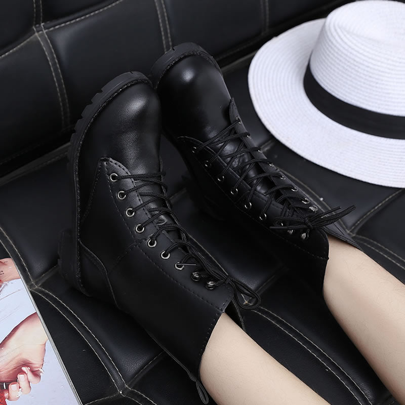 Sarah Express Women's Rivet Martin Lace-Up Boots