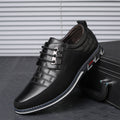 Sarah Express British Style Microfiber Leather Casual Shoes Black