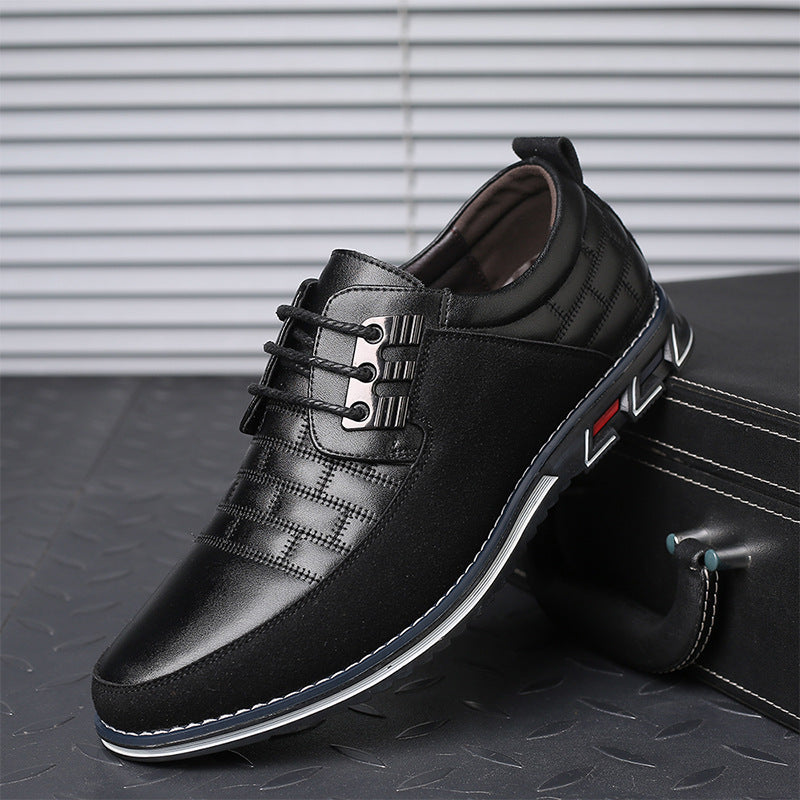 Sarah Express British Style Microfiber Leather Casual Shoes Black