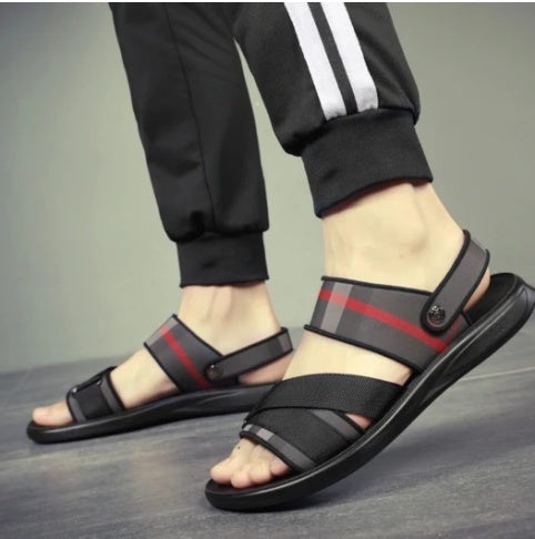Sarah Express Men's Plaid Strap Casual Sandals