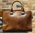Sarah Express Structured Men's Business Briefcase Handbag Coffee