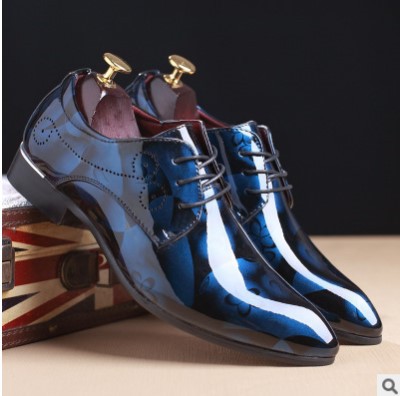 Sarah Express Patterned Lace-Up Casual Dress Flats Blue