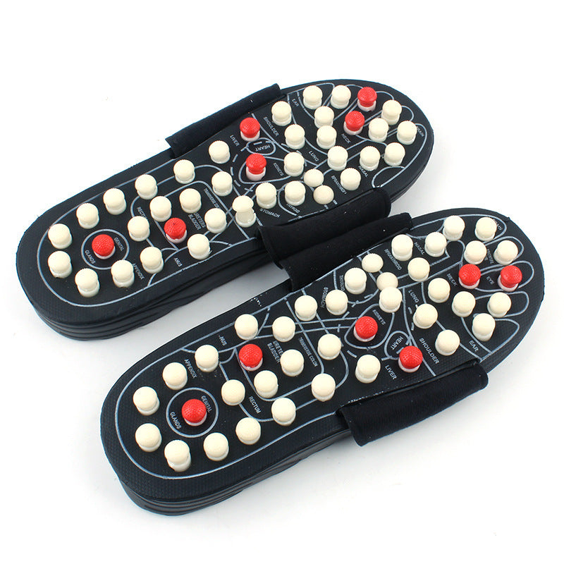 Sarah Express Adjustable Velcro Strap Massage Slippers Black