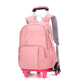 Sarah Express Rolling School Backpack with Removable Trolley Pink Six wheel