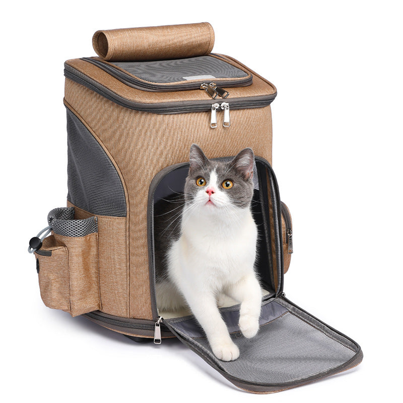Sarah Express Space Capsule Rolling Pet Travel Backpack
