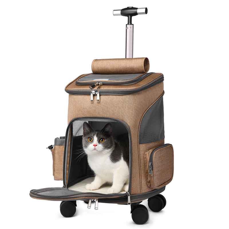 Sarah Express Space Capsule Rolling Pet Travel Backpack