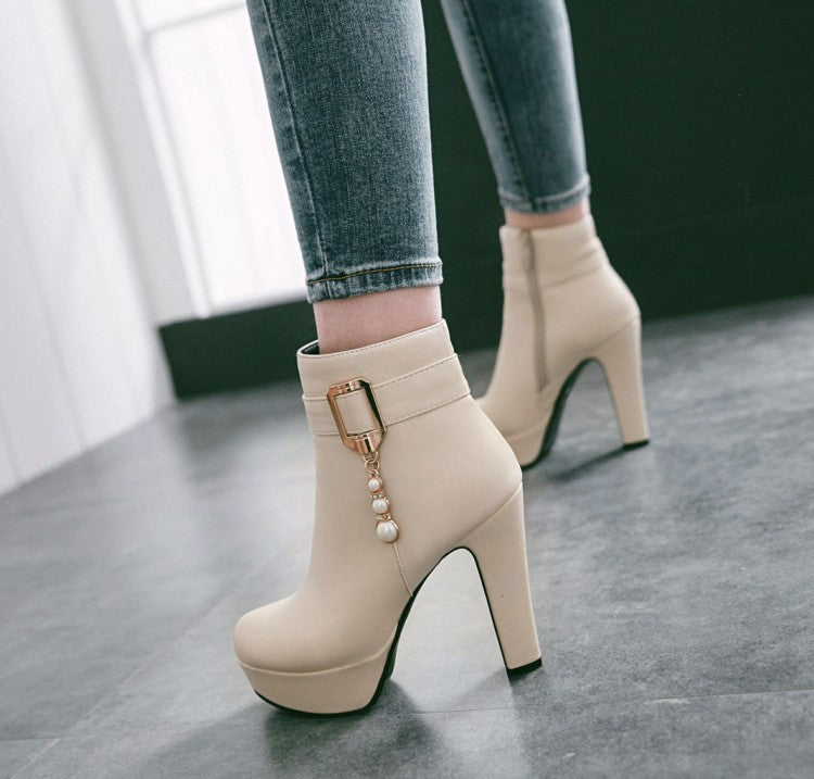 Sarah Express Waterproof Platform Ankle Boots with Zipper