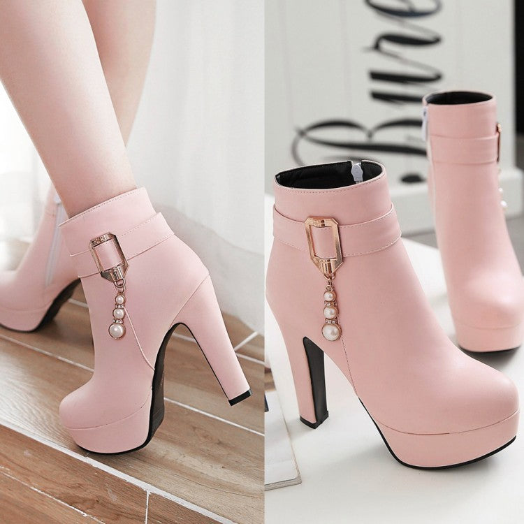Sarah Express Waterproof Platform Ankle Boots with Zipper