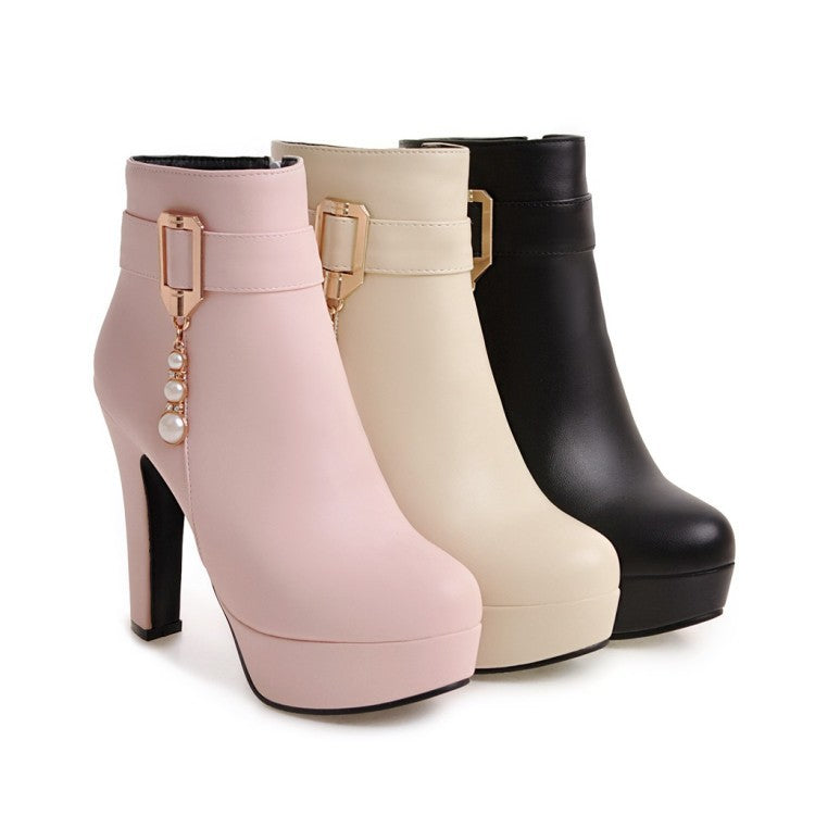 Sarah Express Waterproof Platform Ankle Boots with Zipper