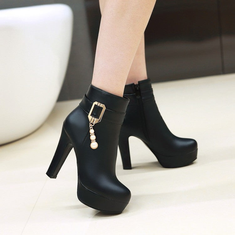 Sarah Express Waterproof Platform Ankle Boots with Zipper