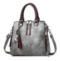 Sarah Express Vintage Tassel Structured Shoulder Bag Light Grey
