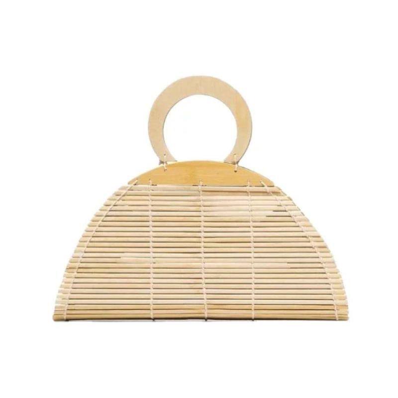 Sarah Express Hand-Woven Bamboo Shell Clutch Bag