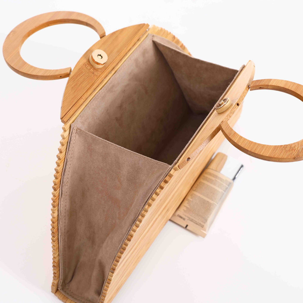 Sarah Express Hand-Woven Bamboo Shell Clutch Bag
