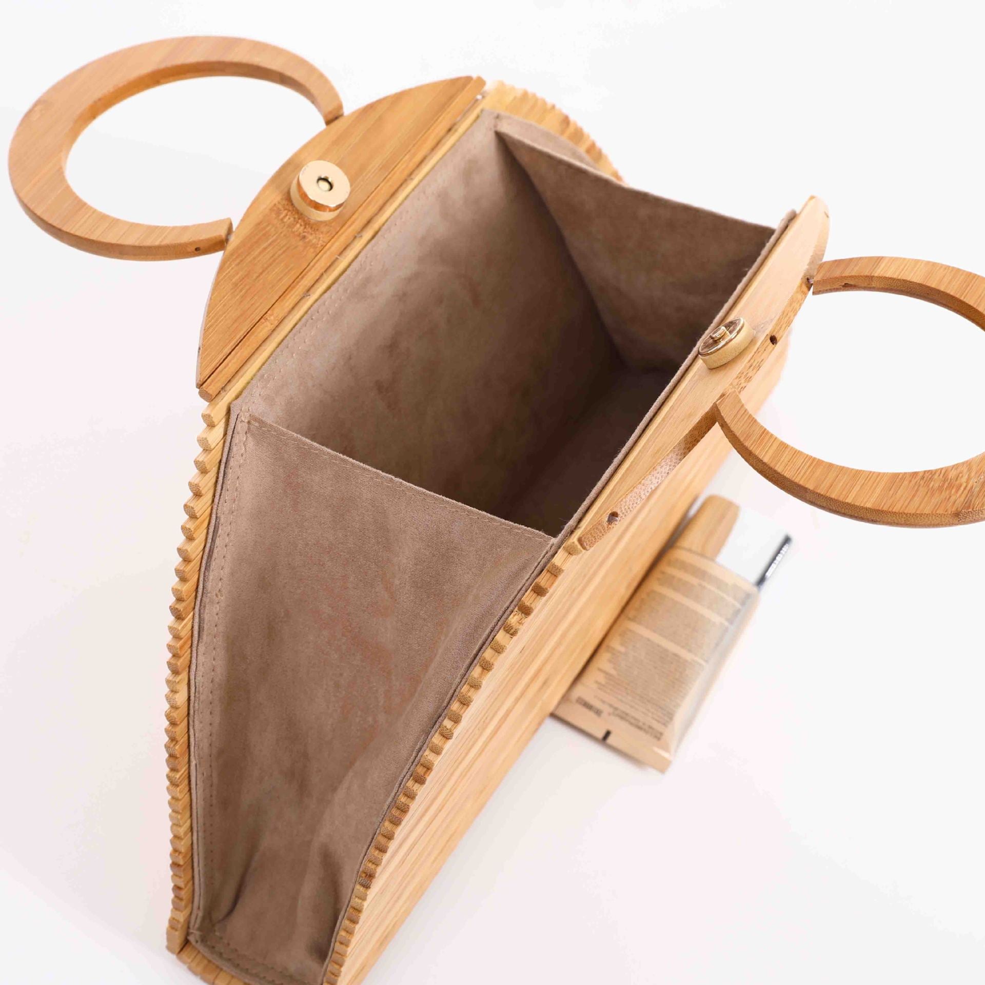 Sarah Express Hand-Woven Bamboo Shell Clutch Bag